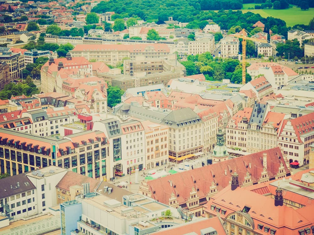 Blick über die Dächer der Leipziger Innenstadt